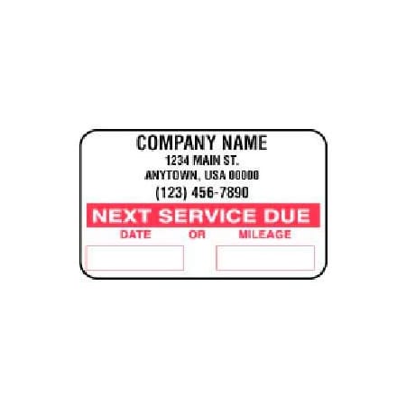 Johndow Industries John Dow Service Reminder Stickers - 1000 Stickers/Roll - SC-1000 SC-1000